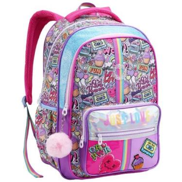 Imagem de Mochila de Costas Feminina Infantil para Material Escolar Caderno Livr