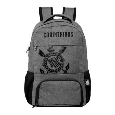 Imagem de Mochila Esportiva Escolar Corinthians Poderoso Timão Cor:CinzaTamanho: