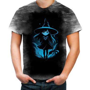 Imagem de Camiseta Desgaste Bruxa Halloween Azul Festa 8 - Kasubeck Store®, GG