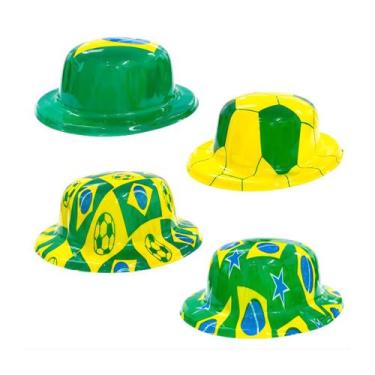 Imagem de Kit 4 Chapéus Plástico Coquinho Brasil Sortido Copa Do Mundo - Pica-Pa