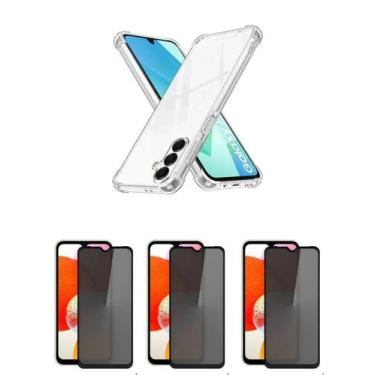 Imagem de 3UN Película 3D de Vidro Privacidade + Capa Silicone TPU Para Galaxy A