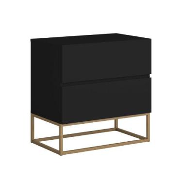 Imagem de Mesa De Cabeceira Eros 45cm Quarto Pés De Ferro Dourado - Aprire Móvei