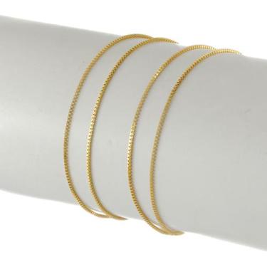 Imagem de Colar Feminino Ouro 18k Corrente Veneziana 0.8 60 Cm Cordão Amarelo - 
