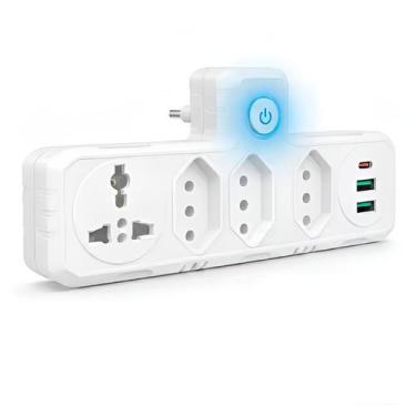 Imagem de Filtro de Linha Extensor 3 Tomadas Eletricidade Adaptador - GXM