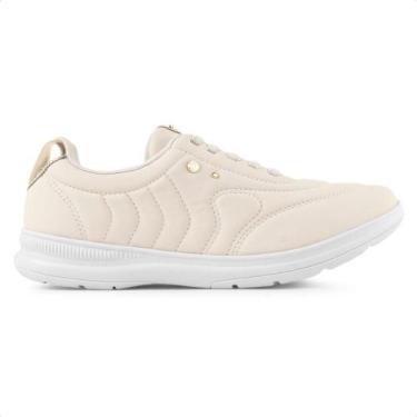 Imagem de Tênis Comfortflex Casual Feminino, Bege, Dourado, 37