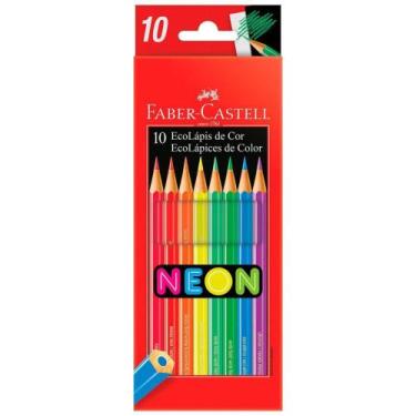 Imagem de Lápis De Cor Faber Castell 10 Cores Neon Ecolapis Sextavado - FABER-CA