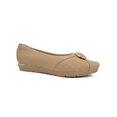 Imagem de Sapato Piccadilly Anabela Conforto 147323 Nude Claro, 36, Nude claro