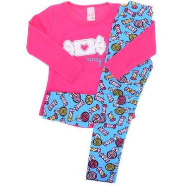Imagem de Roupa Infantil Conjunto Meia Estação Infantil Menina - Analê, Pink bor
