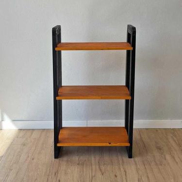 Imagem de Aparador Linea Slim 3 Prateleiras Madeira Pinus 53cm Carvalho e Preto Artfactory Design