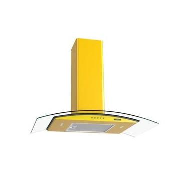 Imagem de Coifa de Parede Fogatti Clean Vidro Curvo 80cm com Led Amarelo 110V