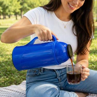 Imagem de Garrafa Térmica De Mesa Azul Roma Chimarrão Chá Café De 1L - Genérico