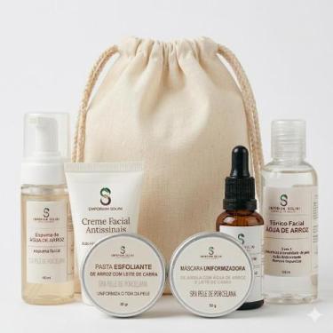 Imagem de Kit Skin Care Completo De Limpeza Facial Clareador - Emporium Solini