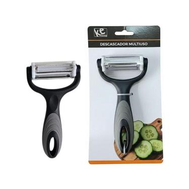 Imagem de Descascador Multiuso 3 em 1 Lâmina Inox Cabo Ergonômico Cozinha Preto Ke Home