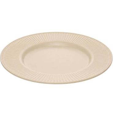 Imagem de Conjunto 12 Pratos Sobremesa 20cm Bege Melamina Aveline Mesa Posta Pad