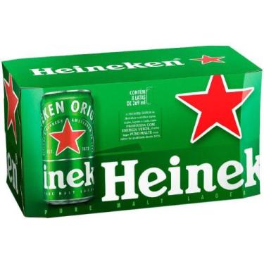Imagem de Cerveja Heineken Lata Puro Malte Lager 8 Unidades - 269ml
