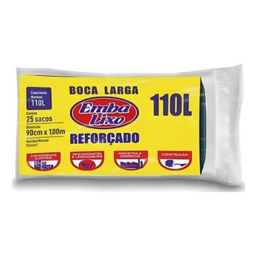 Imagem de Saco Para Lixo Reforçado Preto 110 Litros 25 Unidades  Kit 2un - Higip