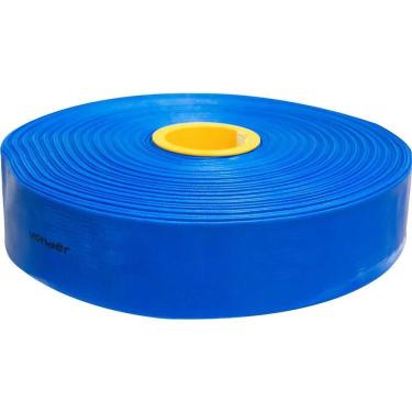 Imagem de Mangueira de Irrigação Mangueira Chata de PVC 3" Flexível e Reforçada Azul Vonder