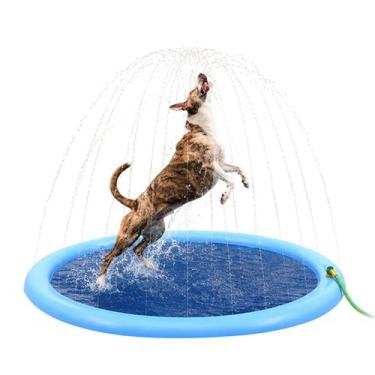 Imagem de Tapete Chafariz Inflavel Piscina Pet Animal Sol Verao Calor Refrescant