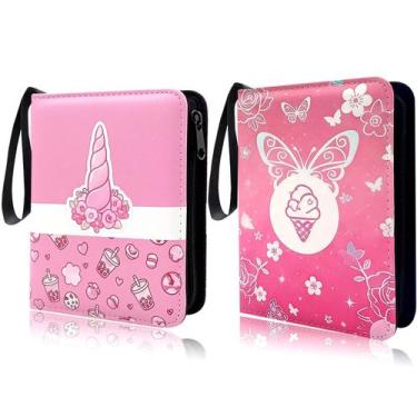 Imagem de Álbum para Cartas KINGPOUL com 900 Bolsos Rosa com Zíper