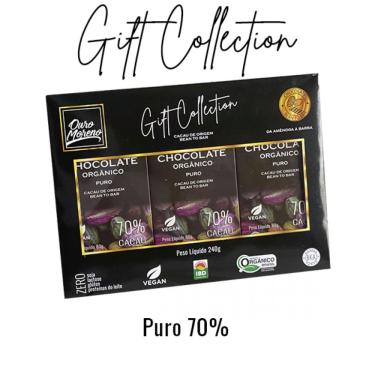 Imagem de Gift Collection de Chocolate Orgânico 70% cacau Ouro Moreno com 3 barras de 80g