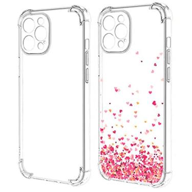 Imagem de Kit Capa Anti Impacto Transparente + Capa Desenho Corações Rosa Compatível iPhone 13 (iPhone 13 Pro Max)