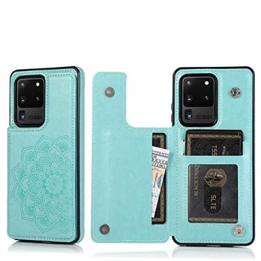 Imagem de Carteira da moda capa traseira de couro capa de telefone para Samsung Galaxy S21 Ultra S20 FE S10 S9 S8 Plus S7 Edge Note 20 10 9 8, verde, Para Samsung S20 Plus
