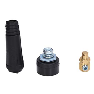 Imagem de Cabo de solda conector rápido, conjunto com 10 cabos de soldagem TIG conector de painel 10 – 25, soquete de solda de latão de borracha estilo europeu adaptador de encaixe rápido