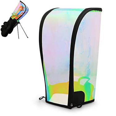 Imagem de Yajun Capa de chuva para bolsa de golfe impermeável com proteção leve para taco, capa de chuva transparente colorida