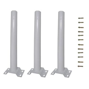 Imagem de Suporte Barra Luminaria Solar 3 unidades Parede Rua Poste Aço Quintal Jardim