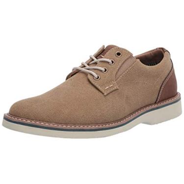 Imagem de Nunn Bush Sapato Oxford masculino Barklay de lona, bico liso, Caqui, 12 Wide
