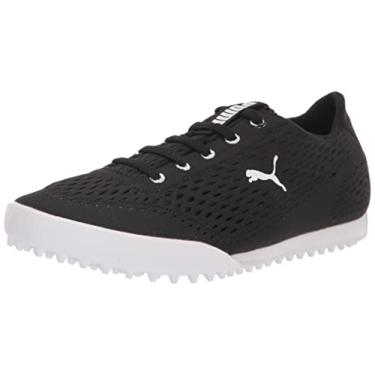 Imagem de PUMA Sapato de golfe feminino Monolite Fusion slip-on, Preto/branco, 5.5