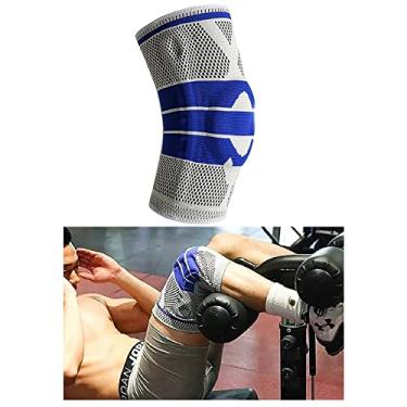 Imagem de Joelheira Gel de Silicone Ortopedica Compressao Suporte Muscular Exercicio Joelho Patela Corrida Futebol Atletismo Musculos Previne Tensao Lesao