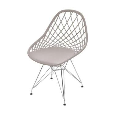 Imagem de Cadeira Kaila Polipropileno Fendi Base Metal Cromado - Or Design