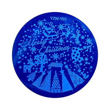 Imagem de Modelo De Unha Redonda Carimbo De Unha Renda Flower Feather Snowflake Boneco De Neve Modelo De Impressão De Pregos Ferramenta De Arte Da Unha Para Manicure Salon Home Natal