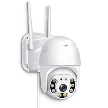 Imagem de Câmera de Segurança sem fio externa 3x Zoom digital rastreamento automáticovisão noturna intercomunicador de voz bidirecional vigilância Câmera IP segurança doméstica monitoramento IP66 Prova D'água