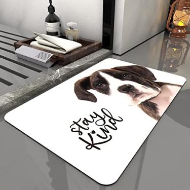 Imagem de SHENGANG Tapete de Banho Absorvente Tapete de Banho Antiderrapante de Secagem Rápida Banheira Área Lateral Tapetes de Chão Capacho de Casa Tapete de Cozinha, 11,40x60cm