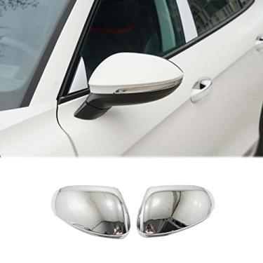 Imagem de GZBFTDH Capa do espelho da porta lateral do carro, compatível com Volkswagen Lamando L 2022 acessórios de decoração externa, peças da tampa do espelho retrovisor automático (cromado)