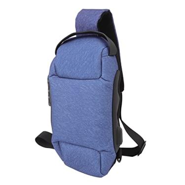 Imagem de Bolsa de Ombro, Bolsa Tiracolo ImpermeáVel Pano Oxford Anti-Roubo Anti-Riscos Aperto ConfortáVel para Viagem (Azul)