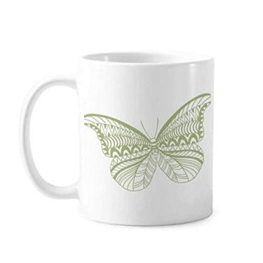 Imagem de Caneca de cerâmica cerâmica para café Art Deco presente Art Déco Green Butterfly Kite