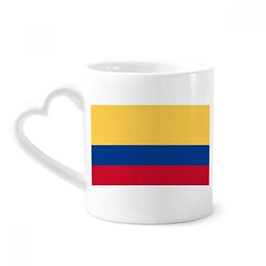 Imagem de Caneca com bandeira nacional da Colômbia América do Sul país caneca café cerâmica copo de coração de vidro