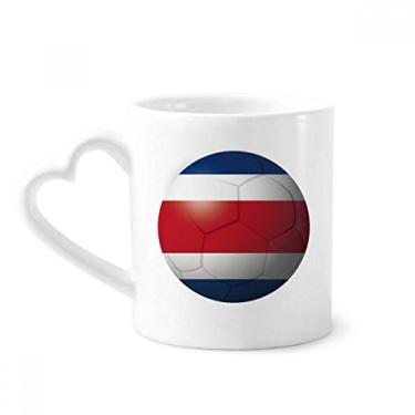 Imagem de Caneca de futebol com bandeira nacional da Costa Rica caneca de café cerâmica copo de coração de vidro