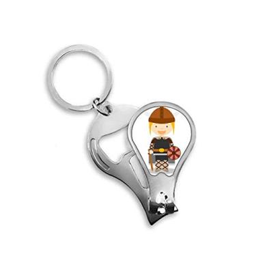 Imagem de Sweden Viking cortador de unhas de desenho animado abridor chaveiro tesoura