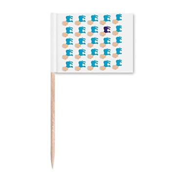 Imagem de Bandeira de palito de dente com estampa de burro repetido, decoração de festa