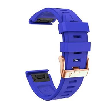Imagem de HOUCY Pulseira de relógio de liberação rápida de silicone de 20 mm para Garmin Fenix 7S 6S Pro Watch Easyfit Pulseira para Fenix 5S 5S Plus Watch (Cor: Azul lago, Tamanho: Fenix 6S 6S Pro)