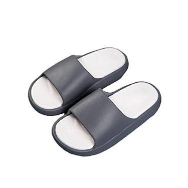 Imagem de bestgift Pantufas para casal, modelo grande, verão com fundo grosso, Cinza, 39 BR