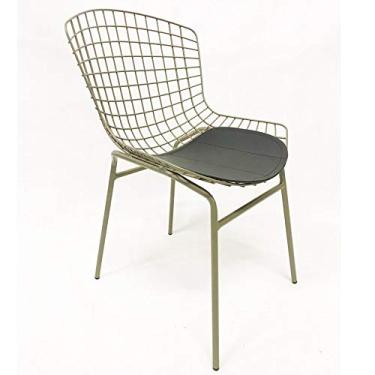 Imagem de Cadeira BERTÓIA cor Rato assento preto tubular - Poltronas do Sul