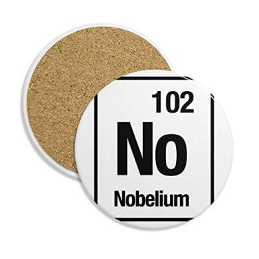 Imagem de Caneca para porta-copos com elemento químico No Nobelium com proteção de mesa, pedra absorvente