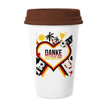 Imagem de Caneca de cerâmica com estampa de cultura da bandeira do futebol da Alemanha, copo de cerâmica