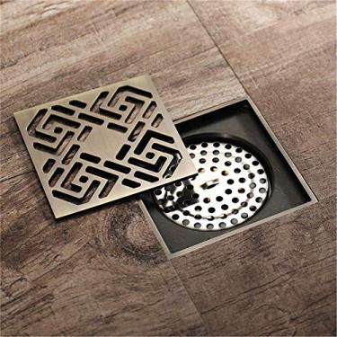 Imagem de Ralo de piso para chuveiro quadrado com tampa de proteção anti-odor removível invisível de cobre espesso Home Hotel Acessórios de banheiro