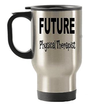 Imagem de Presentes para futuros fisioterapeutas – Caneca de viagem Future Physical Therapist – Copo isolado para viagem – Ideias de presente para mulheres ou homens – Presentes para um presente de formatura ou ensino médio –